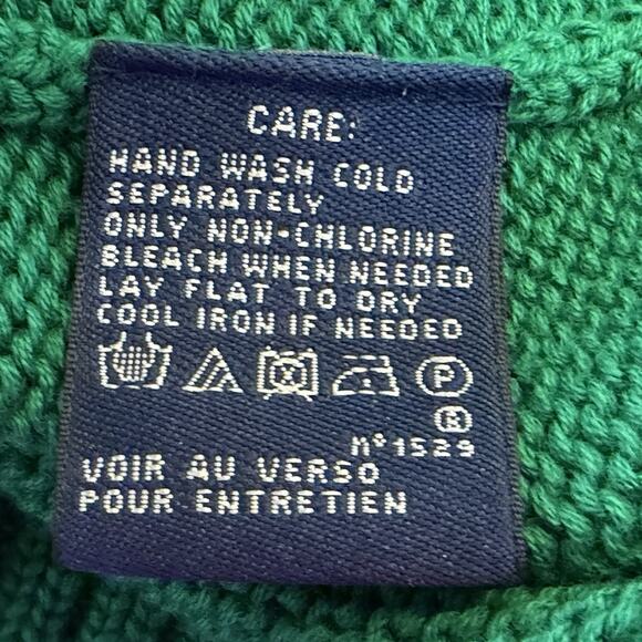 Ralph Lauren Sport Sweater Womens Size XL Green Shawl Collar Long Sleeve Cotton - Picture 7 of 7